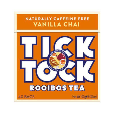 Tick Tock Vanilla Chai Rooibos Tea 40 Bags (Pack of 4)