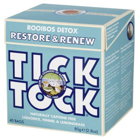 Tick Tock Detox Rooibos Tea 40 Bags (Pack of 4)