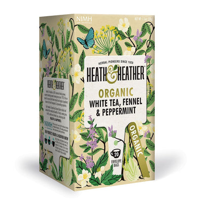Heath & Heather Organic White Tea - Fennel & Peppermint 20 Bags