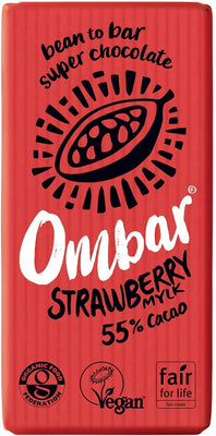 Ombar Strawberries Mylk Chocolate Bar 35g (Pack of 10)