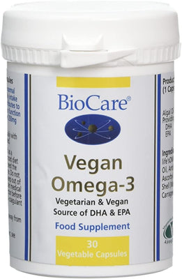 Biocare Vegan Omega-3 (Algal DHA and EPA) 30 Capsules