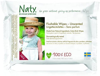 Naty by Nature Babycare Flushable Family Wipes 220g