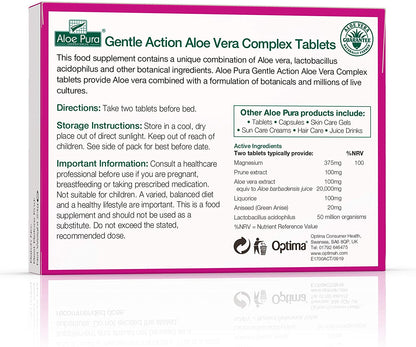 Aloe Pura Gentle Action Aloe Vera Colax 60 Tablets