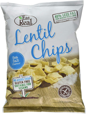 Eat Real Lentil Chips Sea Salt 40g (Pack of 12)