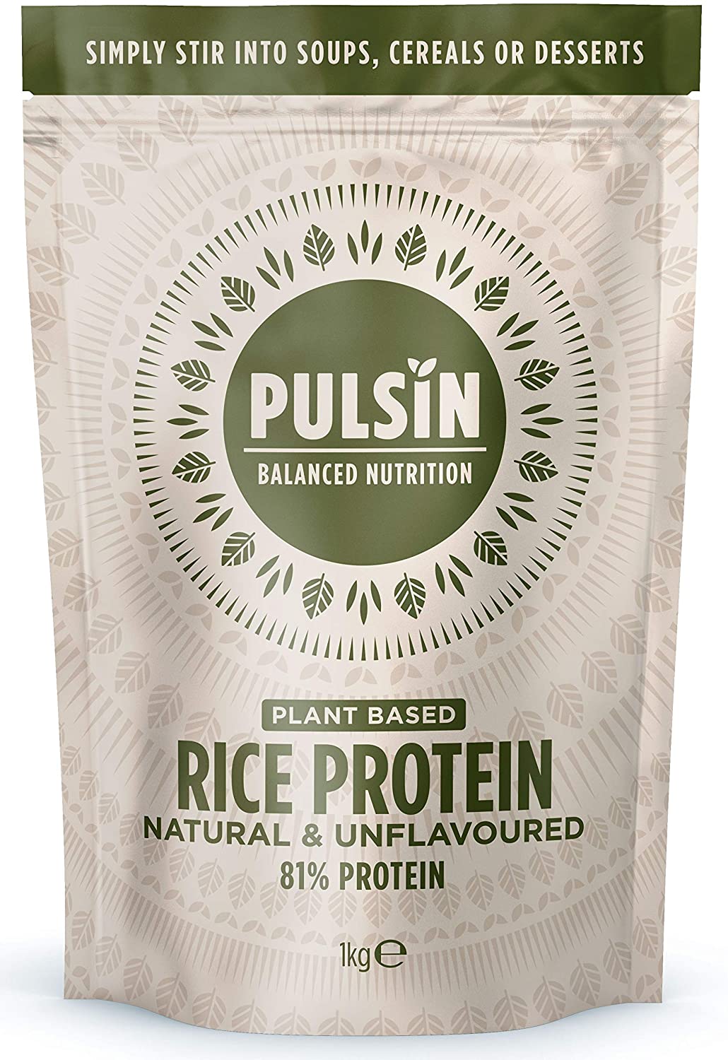 Pulsin Rice Protein Powder - 100% Natural,Unsweetened & Unflavoured 1kg