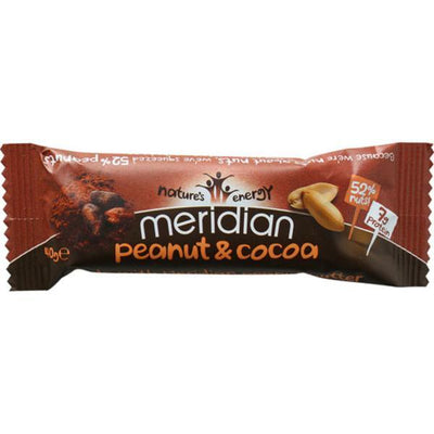 Meridian Peanut & Cocoa Bar 40g (Pack of 18)