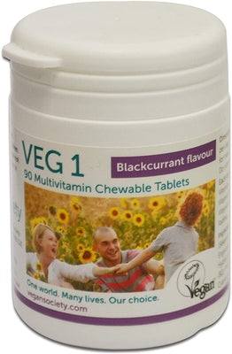 Veg1 Vegan Multivitamin Chewable Tabs - Blackcurrant 90tabs