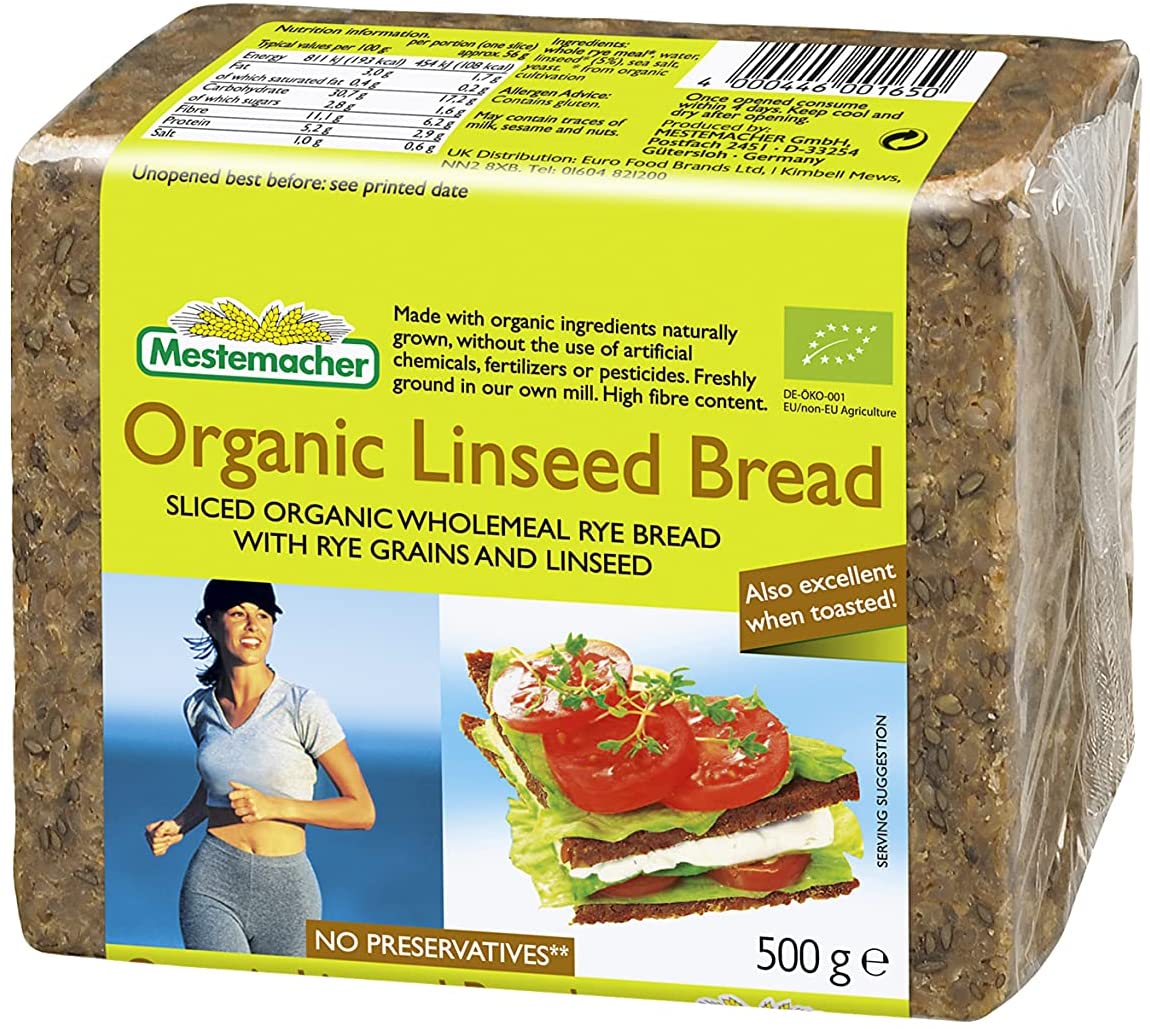 Mestemacher Linseed Bread - Organic 500g (Pack of 6)