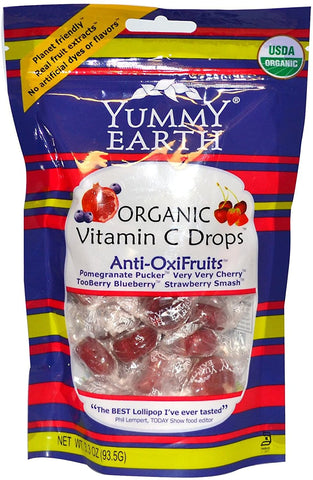 YumEarth Vitamin C Drops Anti Oxifruits 93.5g (Pack of 6)