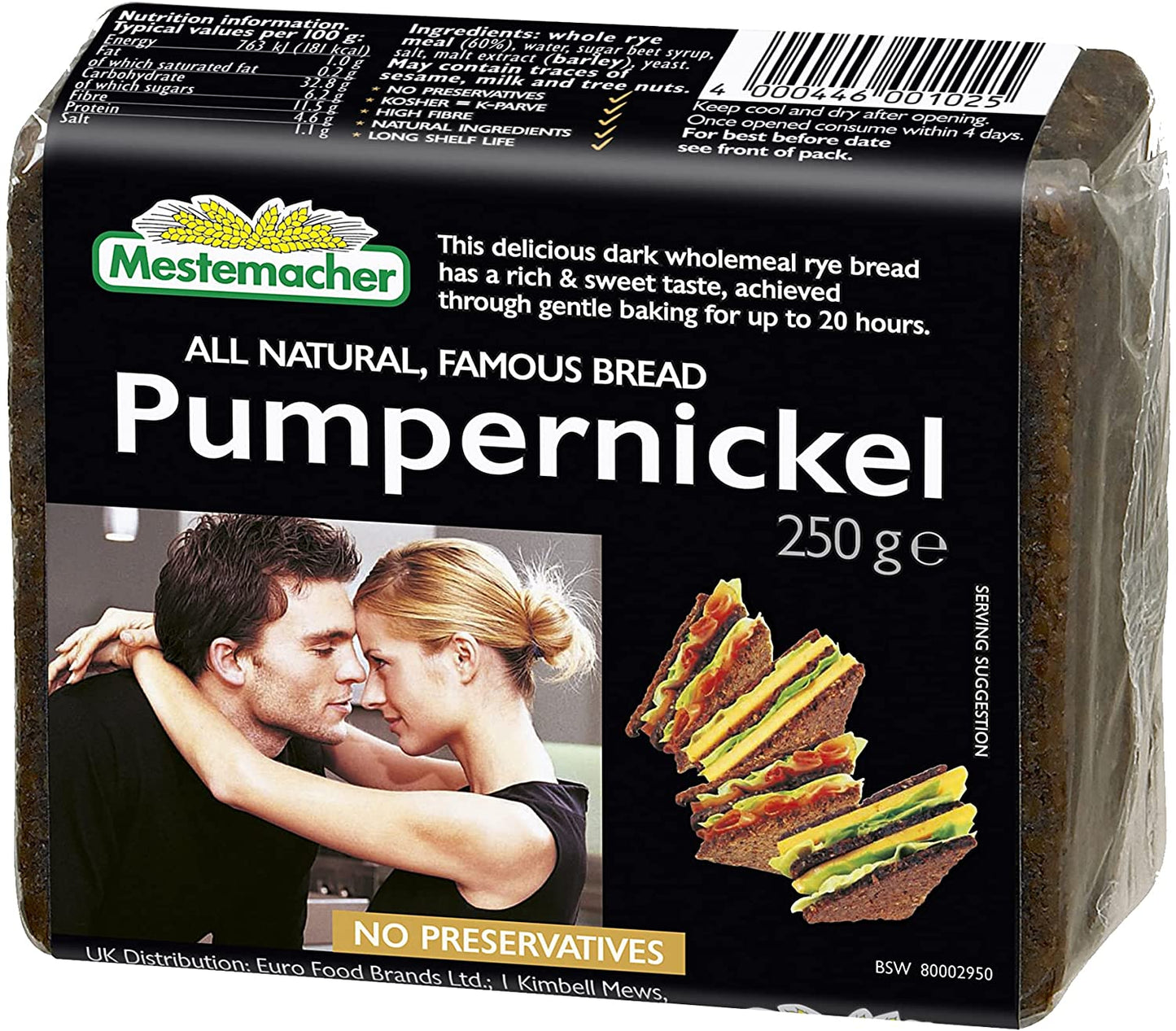 Mestemacher Pumpernickel Bread 250g