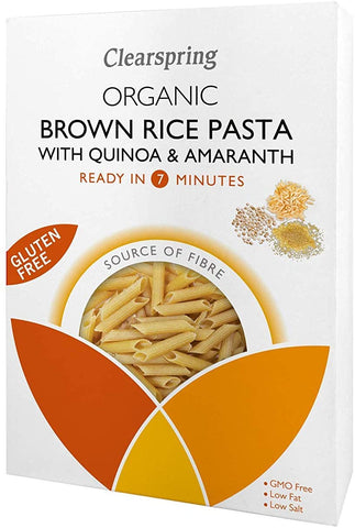 Clearspring Organic Gluten Free Quinoa & Amaranth Brown Rice Penne Pasta 250g