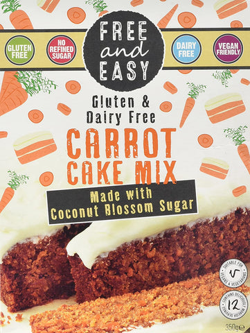 Free & Easy Carrot Cake Mix With Coconut Blossom Sugar 350g (Pack of 4)