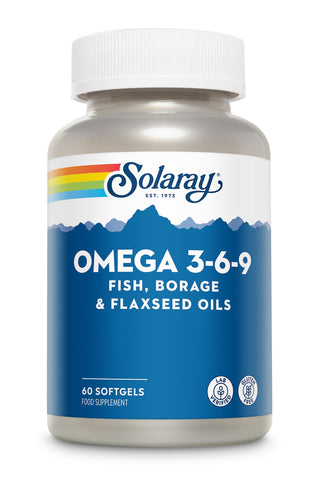 Solaray Omega 3-6-9 Fish, Borage and Flaxseed Oils - Lab Verified - Gluten Free 60 Softgels