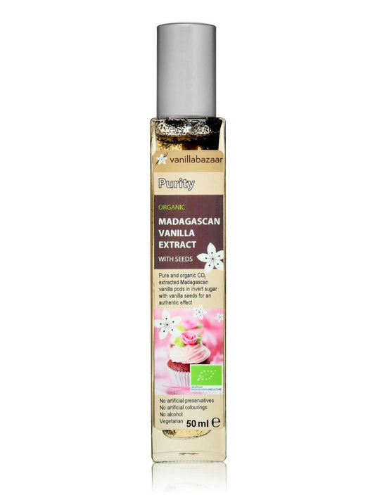 Vanilla Bazaar Organic Madagascan Vanilla Extract with Seeds 50ml (Pack of 16)
