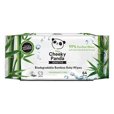 The Cheeky Panda Biodegradable 64 Bamboo Baby Wipes
