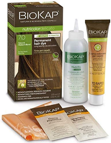 Biokap Natural Medium Blond 7.0 Rapid Hair Dye 135ml