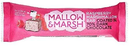 Mallow & Marsh Raspberry Marshmallow Bar Chocolate Covered 35g (Pack of 12)