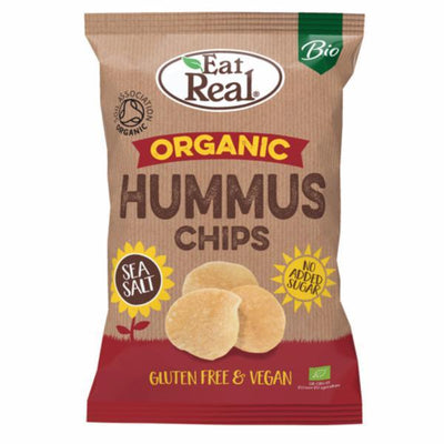 Eat Real Organic Hummus Chips - Sea Salt 100g (Pack of 10)