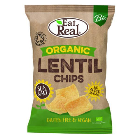 Eat Real Organic Lentil Chips - Sea Salt 100g (Pack of 10)