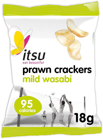 Itsu Grocery Mild Wasabi Prawn Crackers 19g (Pack of 24)
