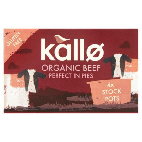 Kallo Organic Beef Stock Pots - Gluten Free 4x96g
