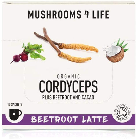Mushrooms 4 Life Organic Cordyceps Beetroot Latte Sachets 10sach