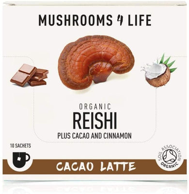 Mushrooms 4 Life Organic Reishi Cacao Latte Sachets 10sach