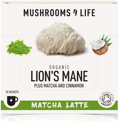 Mushrooms 4 Life Organic Lions Mane Matcha Latte Sachets 10sach