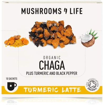 Mushrooms 4 Life Organic Chaga Turmeric Latte Sachets 10sach