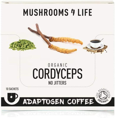Mushrooms 4 Life Organic Cordyceps Adaptogen Coffee Sachets 10sach