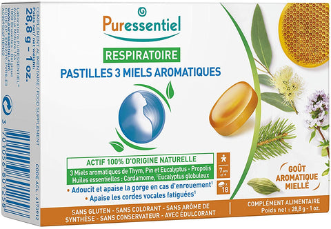 Puressentiel Respiratory Lozenges With 3 Honeys 18loz