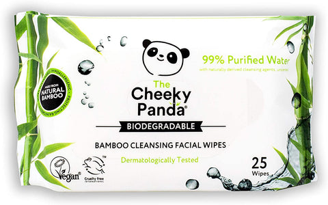 The Cheeky Panda Bamboo Facial Cleansing Wipes Unscented 25wipes (Pack of 24)