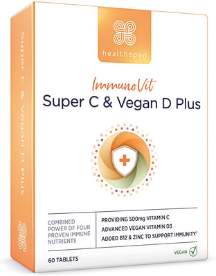 Healthspan Immunovit Super C & Vegan D Plus 60tabs