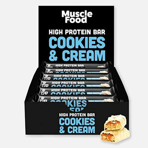 Musclefood High Protein Bar Cookies & Cream 45g (Pack of 12)