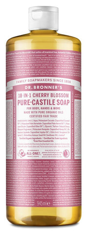 Dr Bronners Organic Cherry Blossom Pure Castile Liquid Soap 945ml