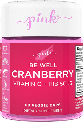 Pink Be Well Cranberry Complex W/Vit C + Hibiscus 60vcaps