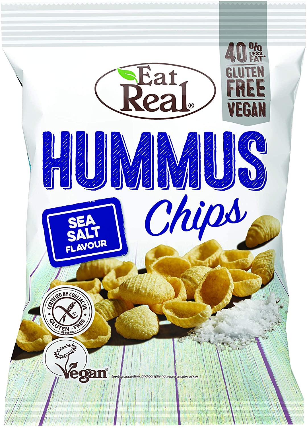 Eat Real Hummus Chip Sea Salt 45g (Pack of 12)