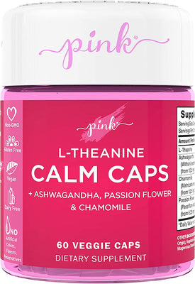 Pink Calm Caps L-Theanine Chamomile Ashwagandha 60caps