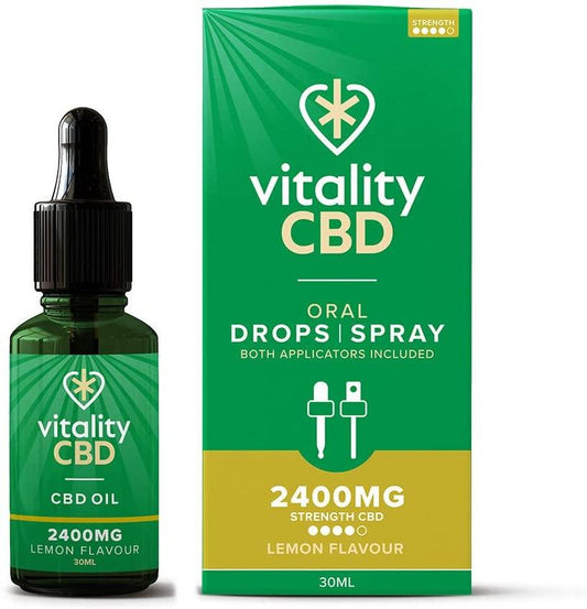 Vitality CBD Oral Spray With MCT Oil 2400mg Lemon 30ml