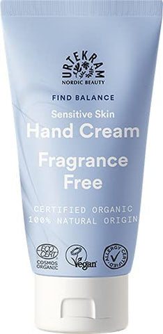 Urtekram Organic Find Balance Fragrance Free Hand Cream Sensitive Ski 75ml