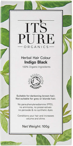It'S Pure Organic Herbal Hair Colour Indigo Black 100g