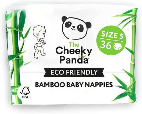 The Cheeky Panda Bamboo Nappies Size 5 (12-17kg) 36pack