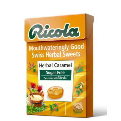 Ricola Herbal Caramel Sugar Free (With Stevia) 45g (Pack of 10)