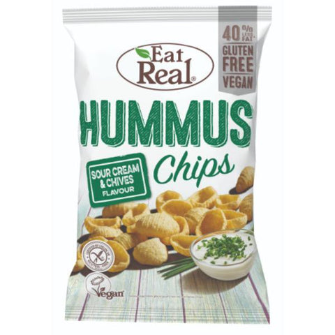 Eat Real Hummus Chips Sour Cream Chives 45g (Pack of 12)