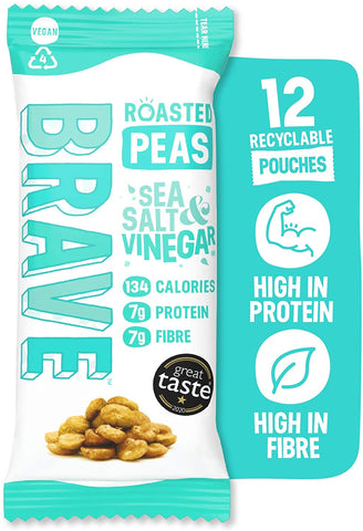 Brave Foods Sea Salt & Vinegar Roasted Peas 35g (Pack of 12)
