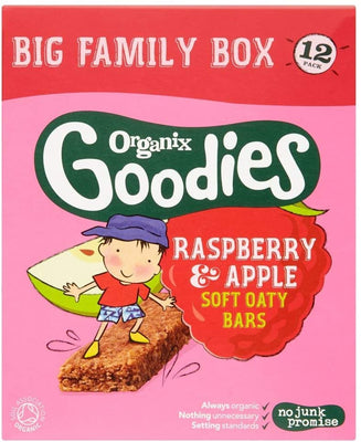 Organix Goodies Apple & Raspberry Oaty Bar Multipack 12m+ (30gx12) (Pack of 6)