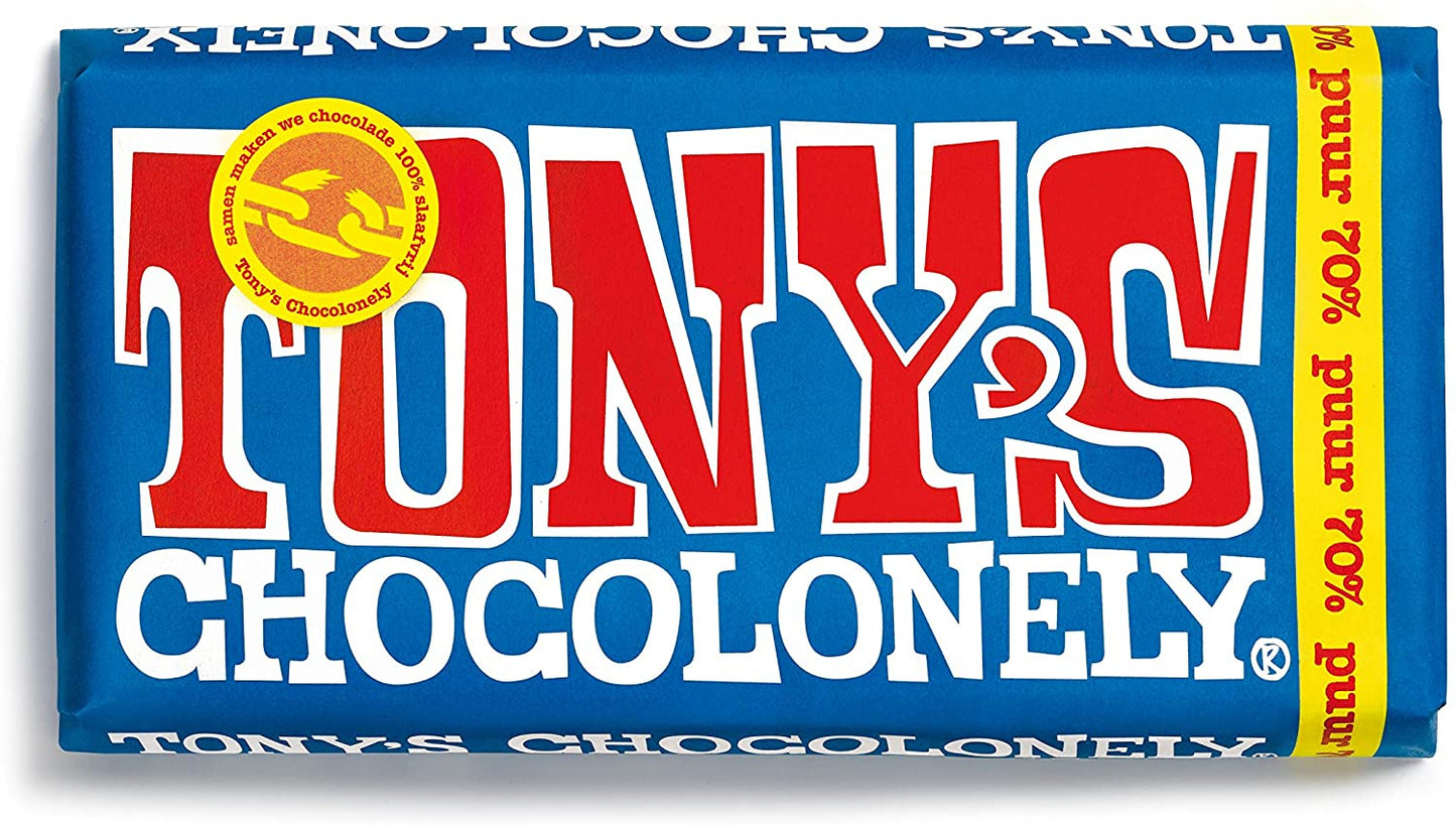 Tony's Chocolonely Fairtrade Dark Chocolate 70% 180g