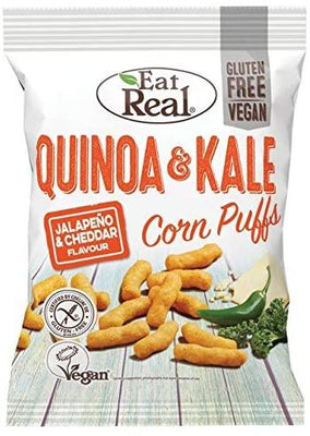 Eat Real Quinoa & Kale Puffs - Jalapeno & Cheddar 40g (Pack of 12)