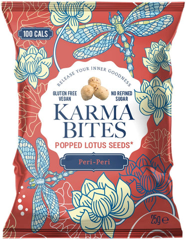 Karma Bites Popped Lotus Seeds - Peri Peri 25g (Pack of 12)