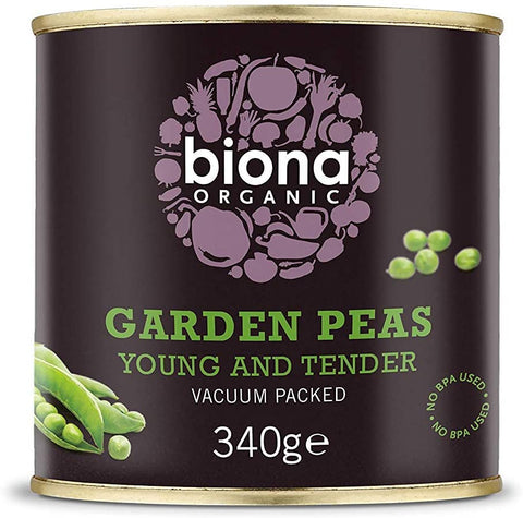 Biona Organic Garden Peas 340g (Pack of 6)